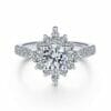 Gabriel Unique 14K White Gold Halo Diamond Engagement Ring ER14450R4W44JJ 1